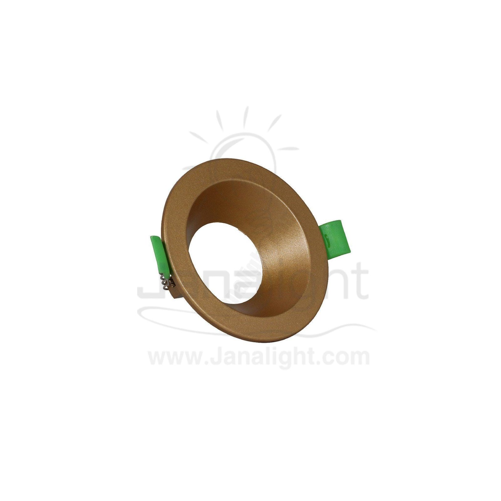 سبوت لايت فارغ ثابت غويط مدور بلاستك ذهبي جنى لايت JN401 single round gold Spotlight frame
